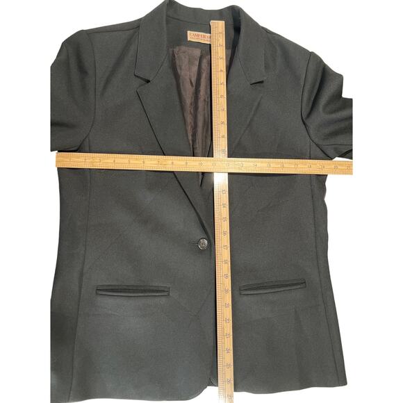 Vintage Cambridge Structured Black Single Button Blazer Women's Size 14 Career - Picture 6 of 10